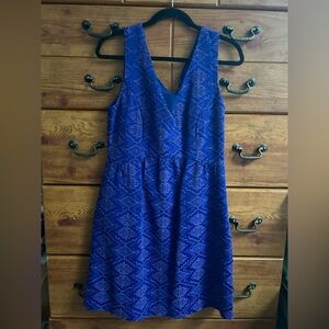 Maeve Blue Sleeveless V-Neck A-Line Mini Dress